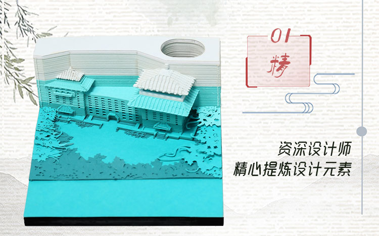 3d建筑模型便签纸